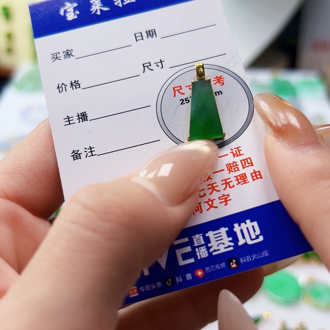 颈饰18K金镶嵌翡翠翡翠