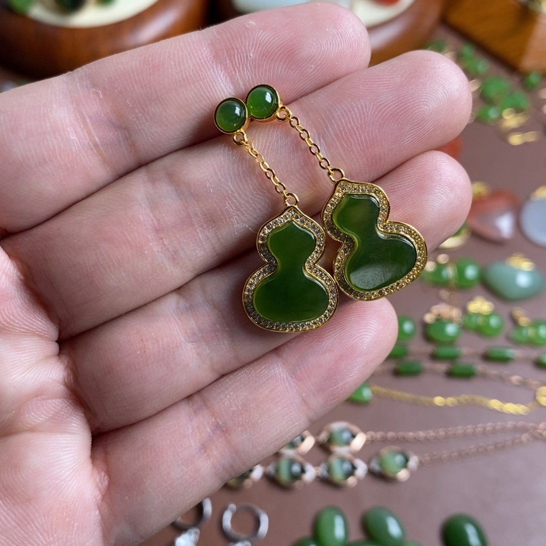 和田玉颈饰银S925镶嵌白***9