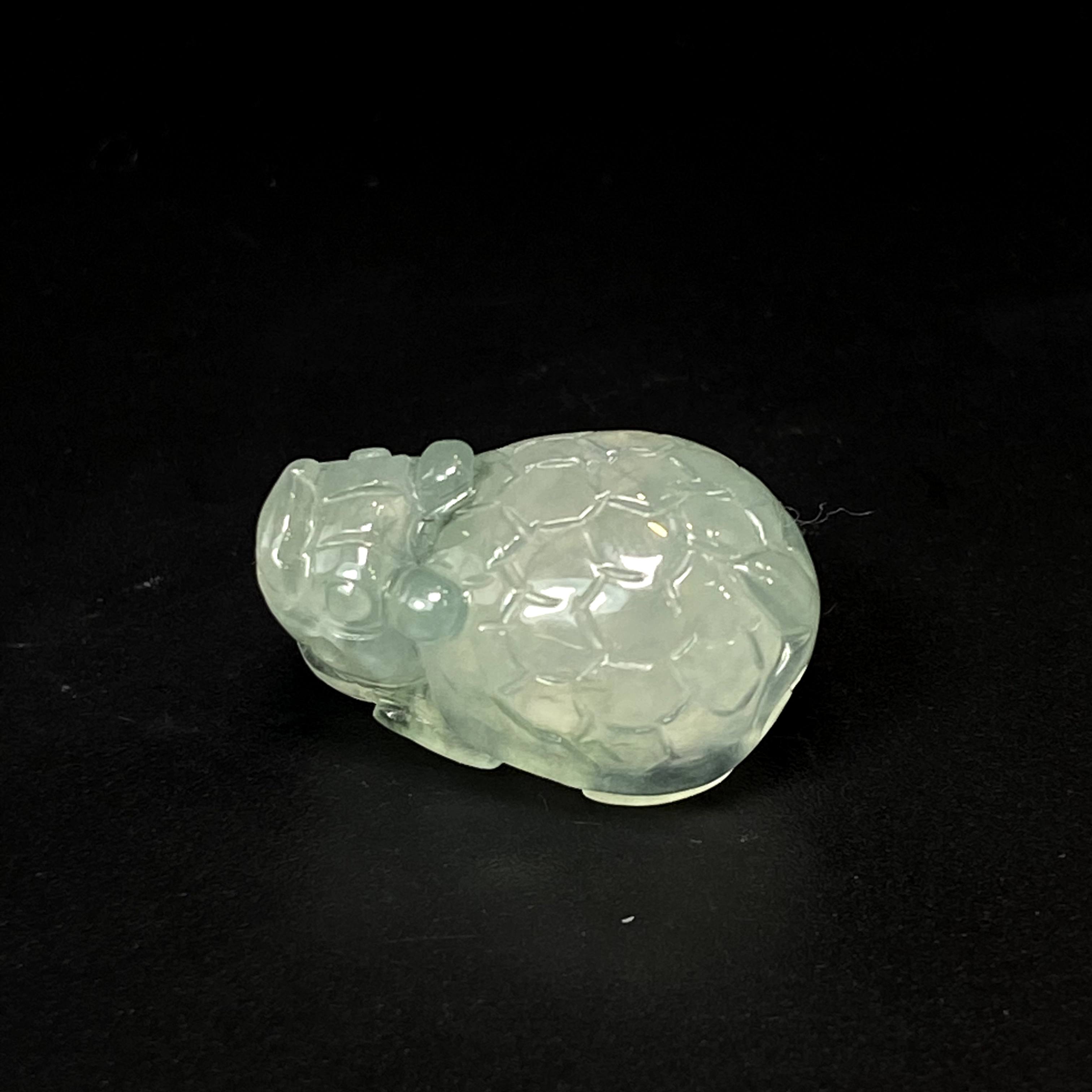 RX8天然缅甸A货翡翠冰绿龙龟/078400/北京中保拍卖