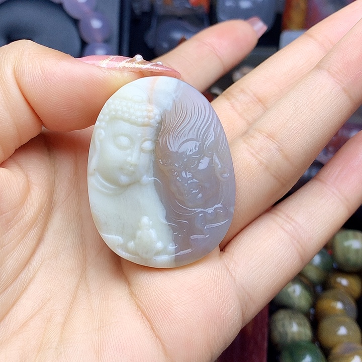 未镶嵌吊坠(不含链)硅化玉树化玉一念吊坠