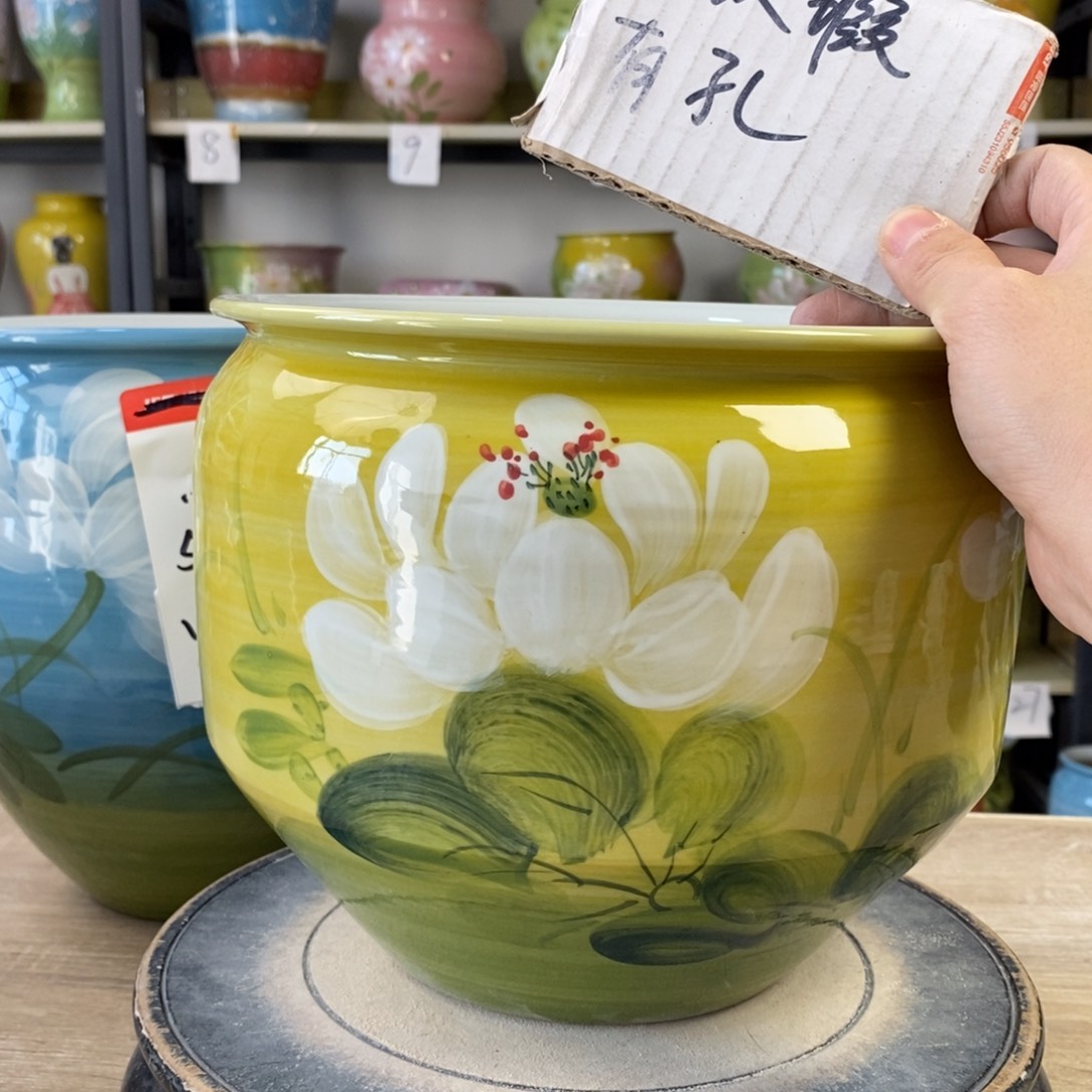 景德镇手工手绘陶瓷花盆