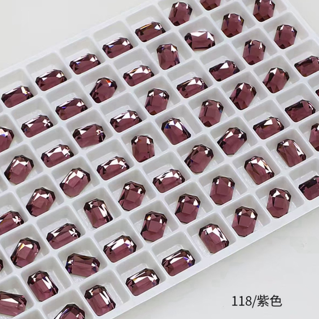 东洲水晶 5.5x8平底倒边小八角美甲饰品钻一排装 2单包邮