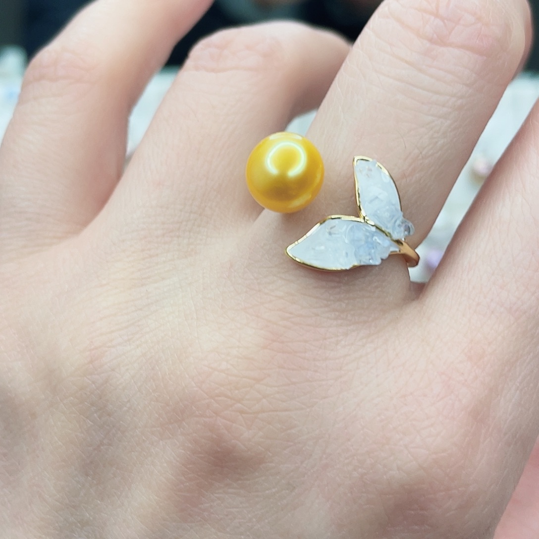 淡水珍珠戒指合金