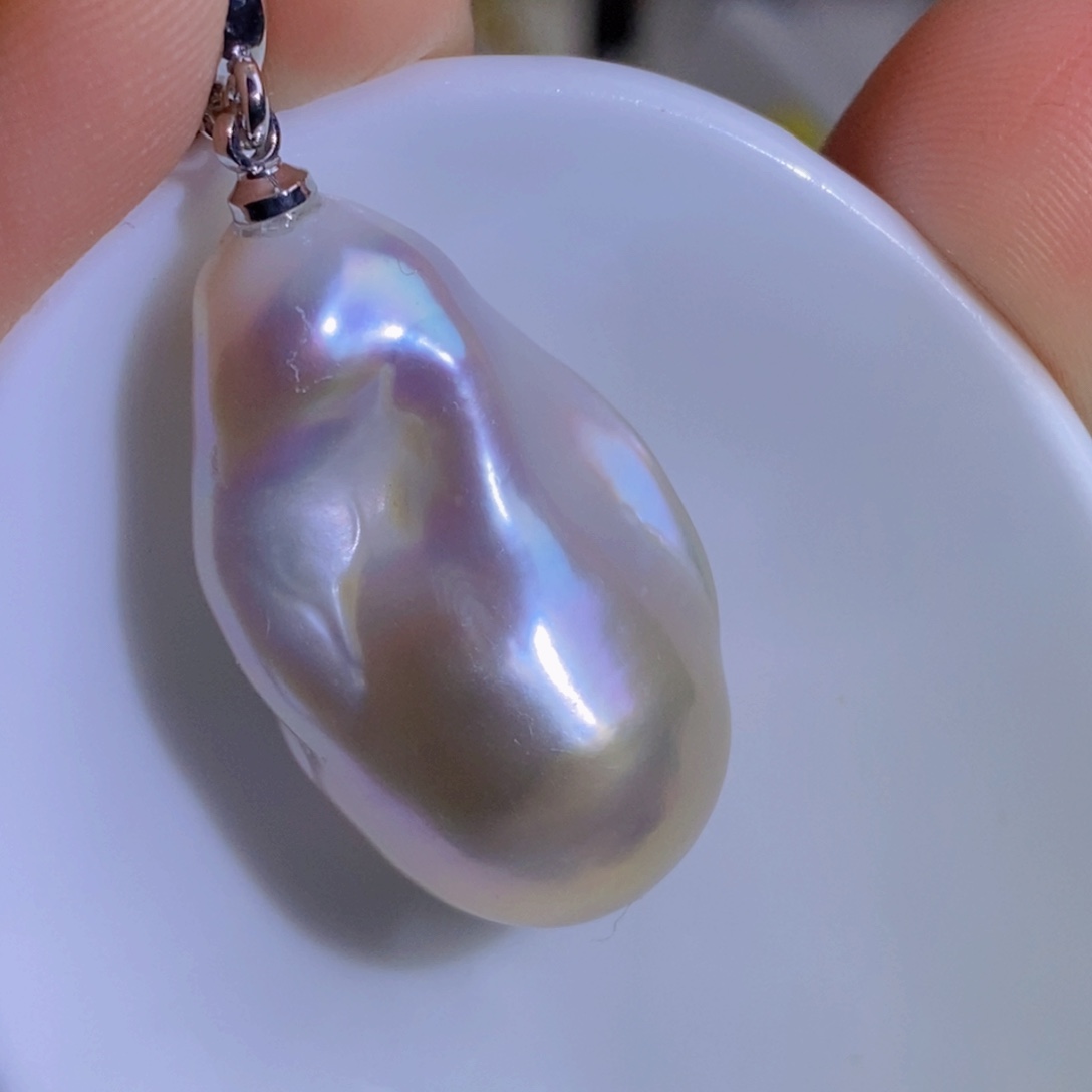 银S925镶嵌天然淡水珍珠淡水珍珠