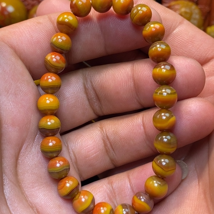 玛瑙/玉髓战国红大湾料手链未镶嵌