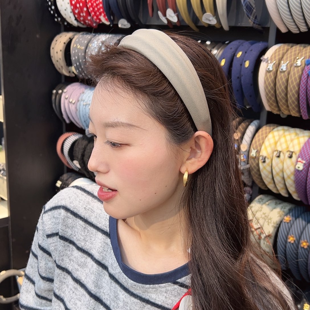 布艺铁合金双杠发箍米色