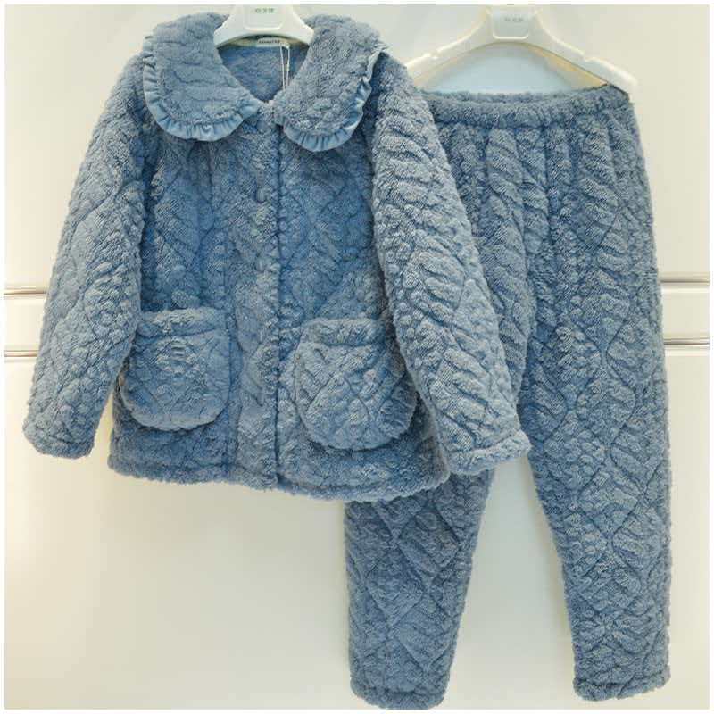 精雅品牌睡衣女士秋冬夹棉家居服8382058