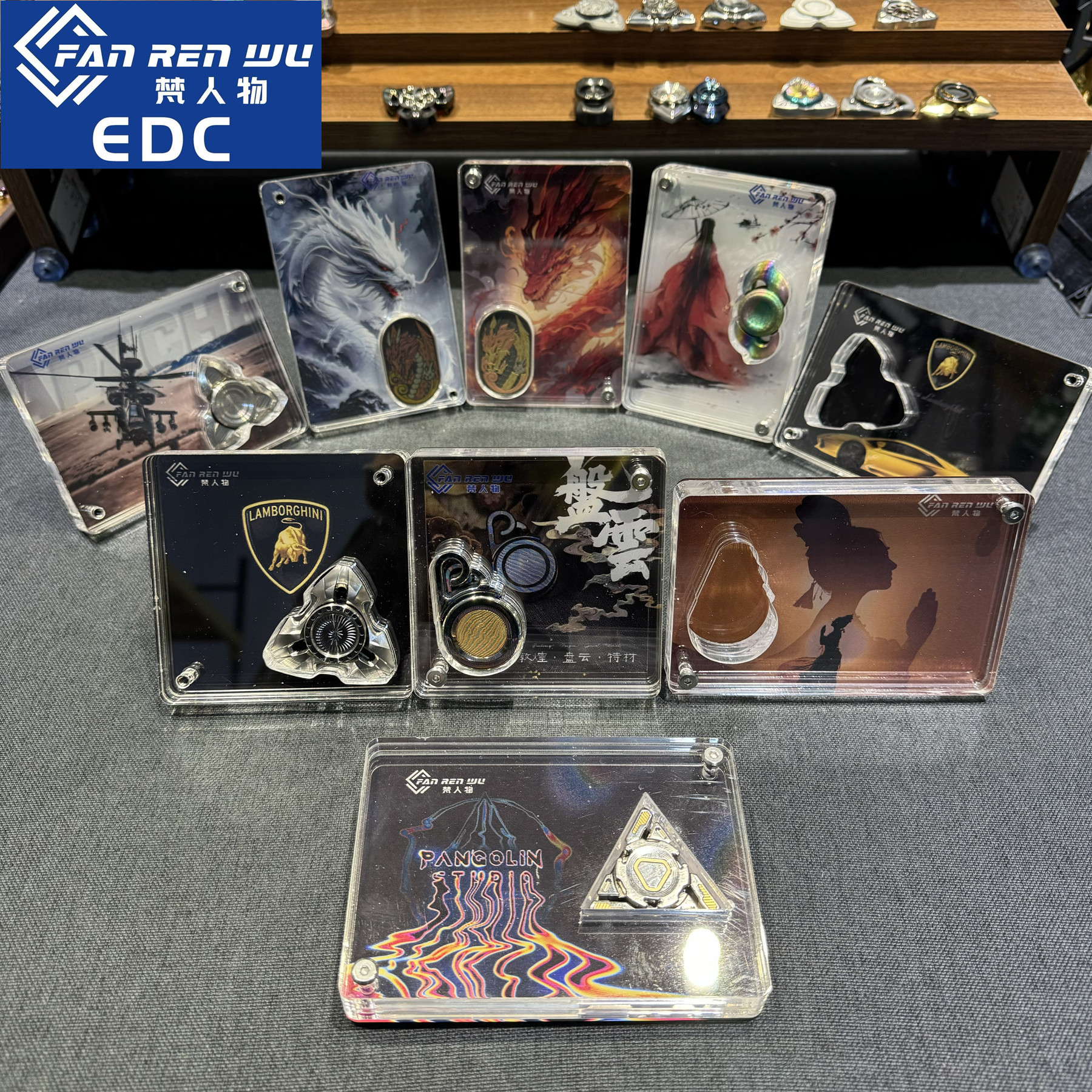 【梵人物】透明亚克力EDC玩具摆台收纳盒支持定制桌面整理展示盒
