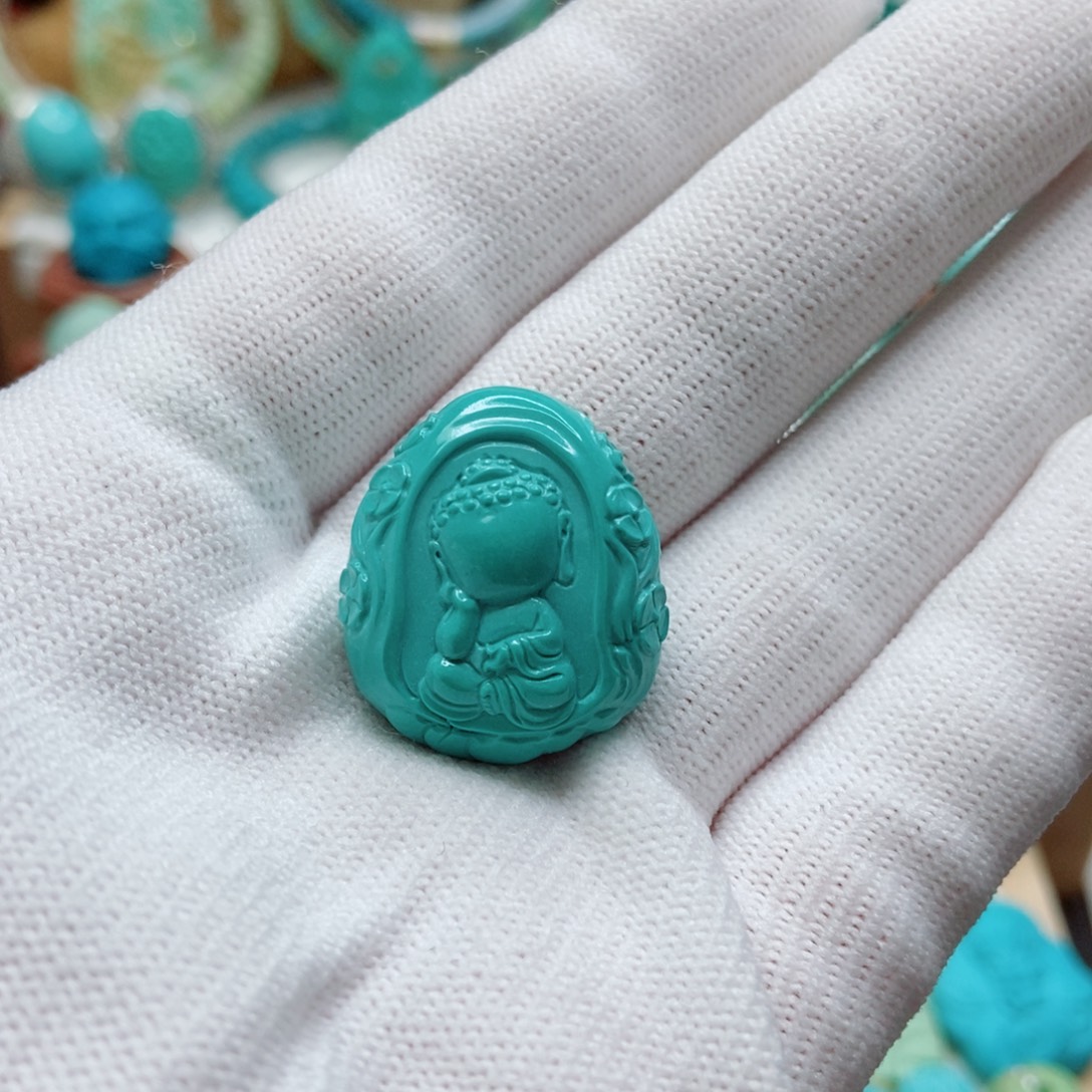 绿松石未镶嵌无相佛