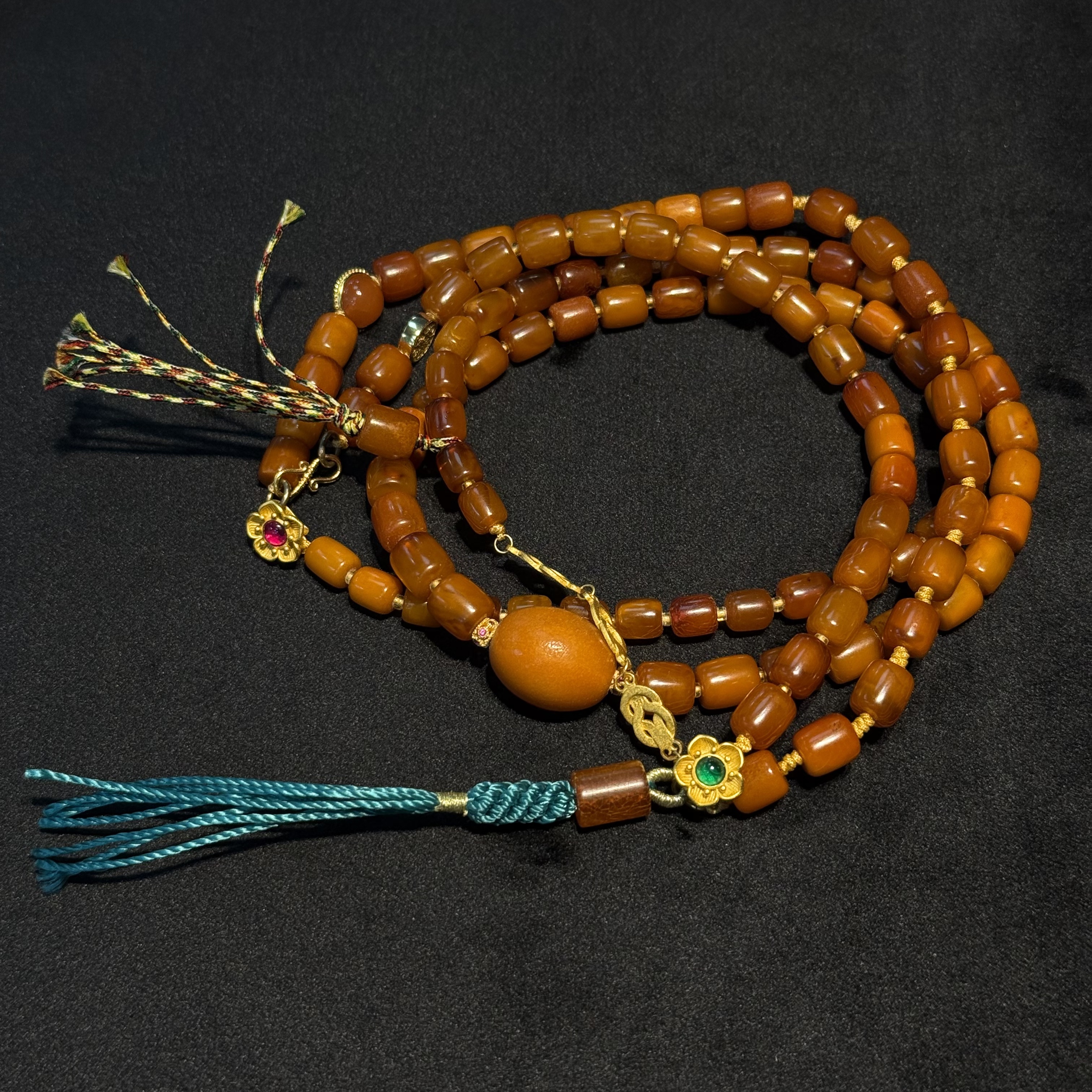 蜜蜡老蜡项链国风原创设计款