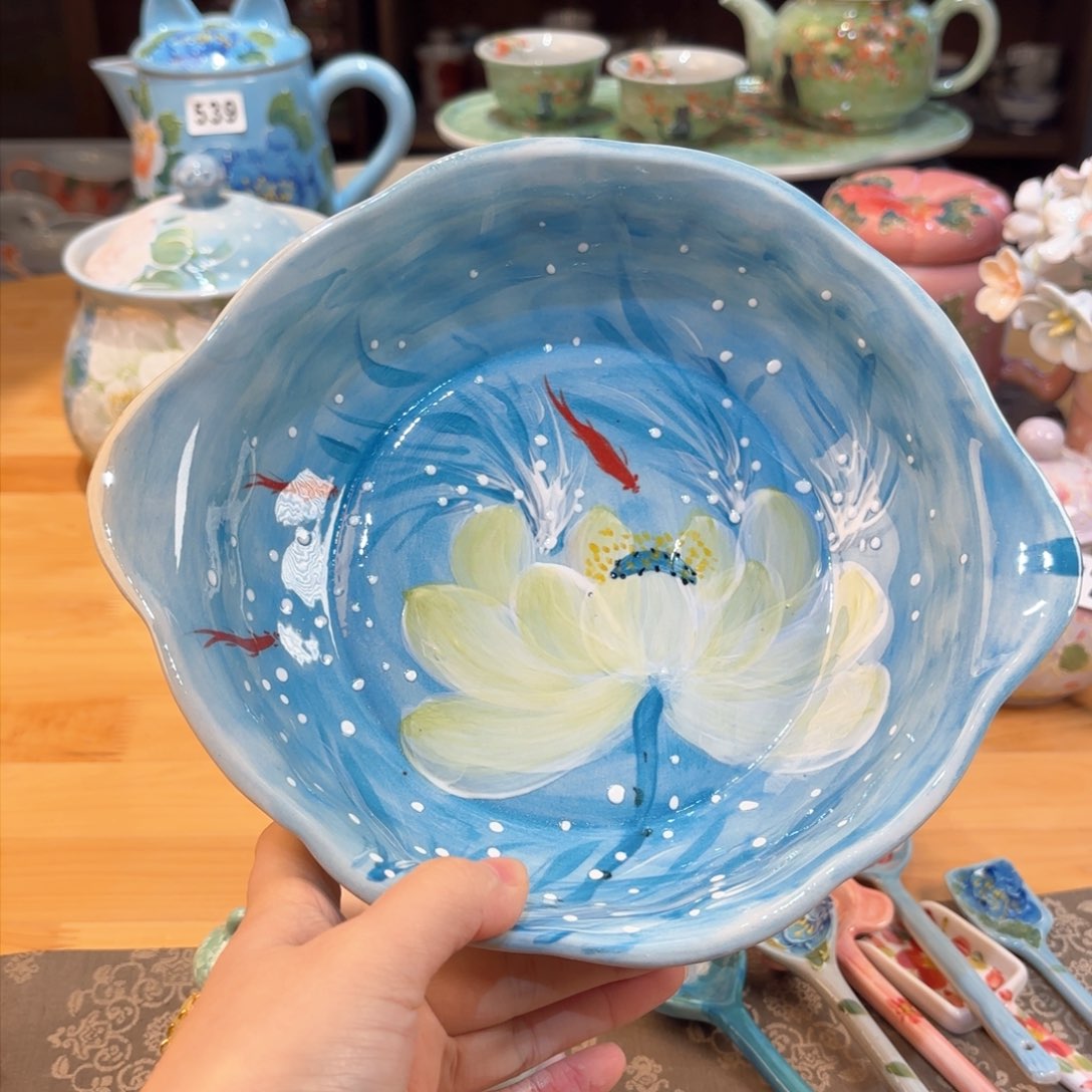 景德镇手绘高温釉下彩陶瓷茶具