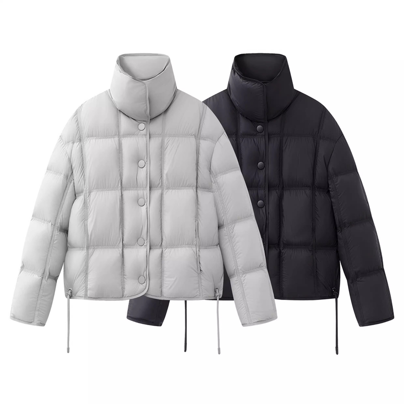 【迪家同款】2025冬季新款时尚百搭立领短款羽绒服面包服外套女5025