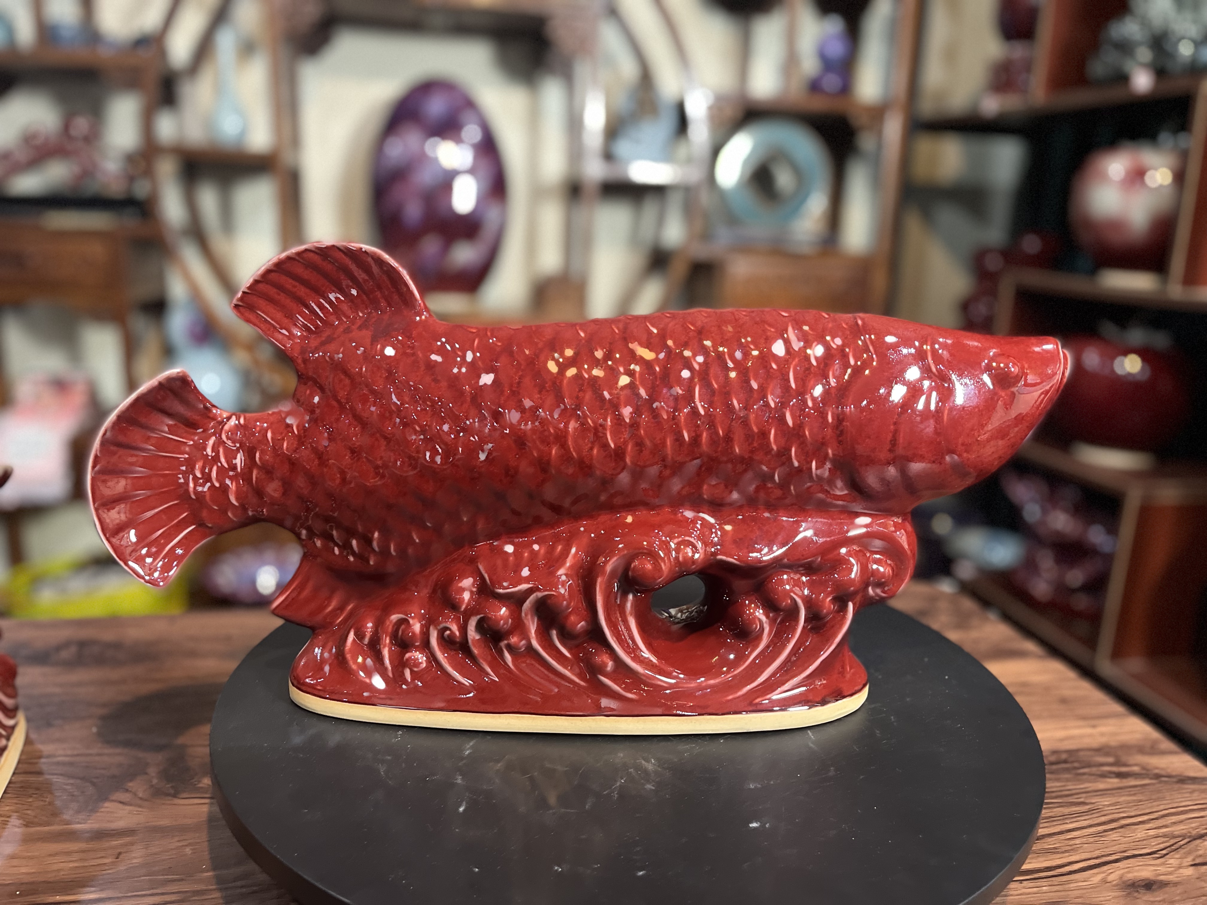 神垕钧瓷居家办公室装饰摆件金龙鱼