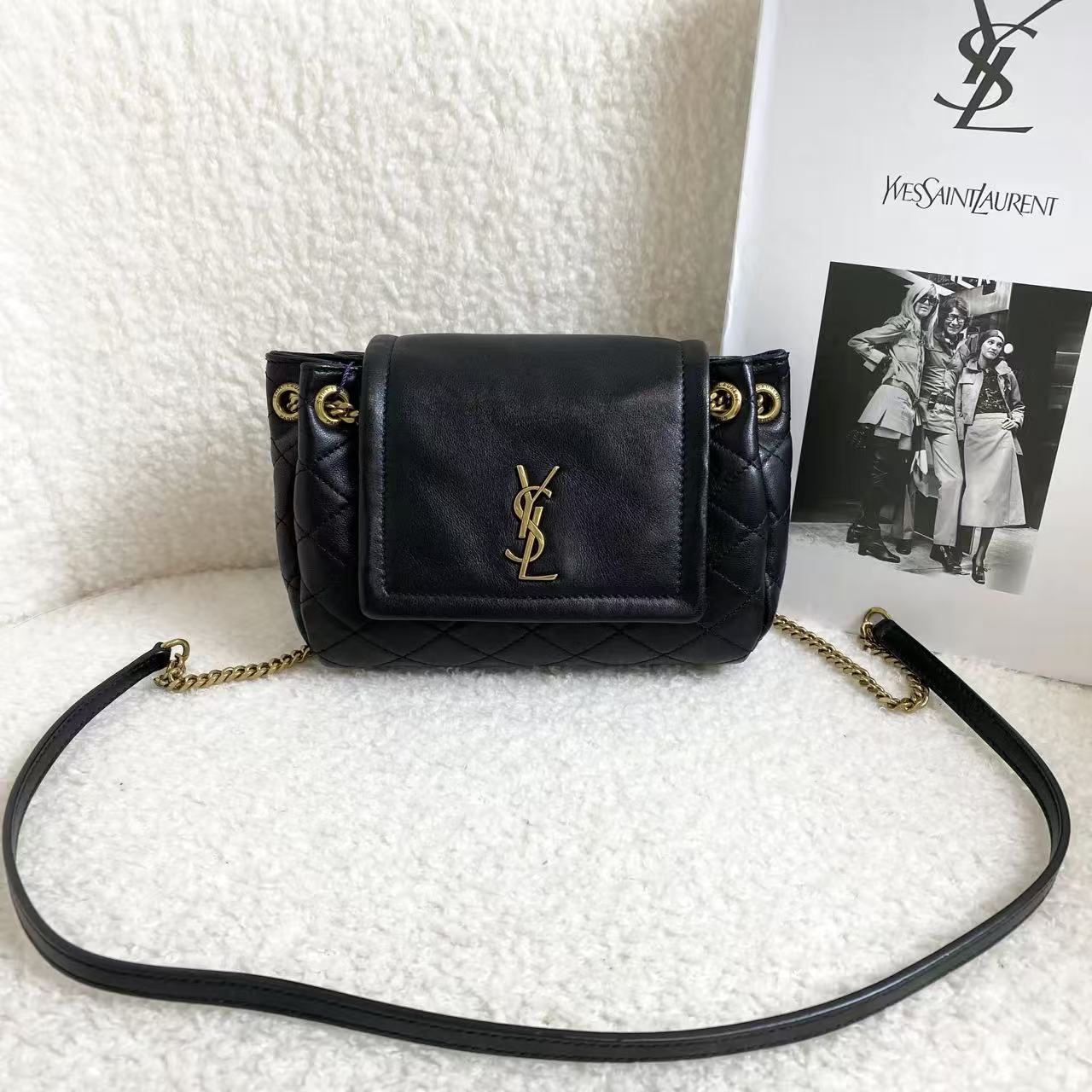 99新 YSL/圣罗兰 黑金nolita22年/37474898/12期免息/代卖服务
