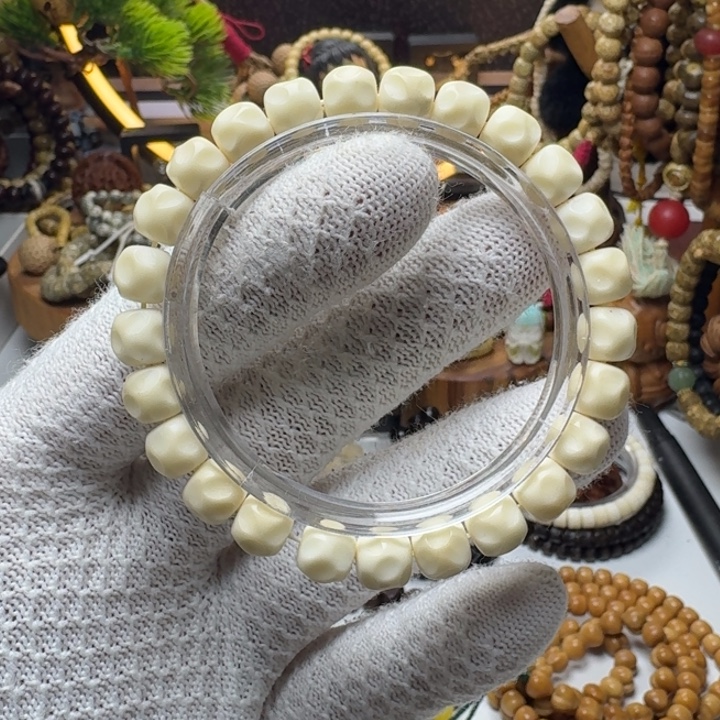 星月菩提手串9号车尺寸9.8白玉菩提无相单圈