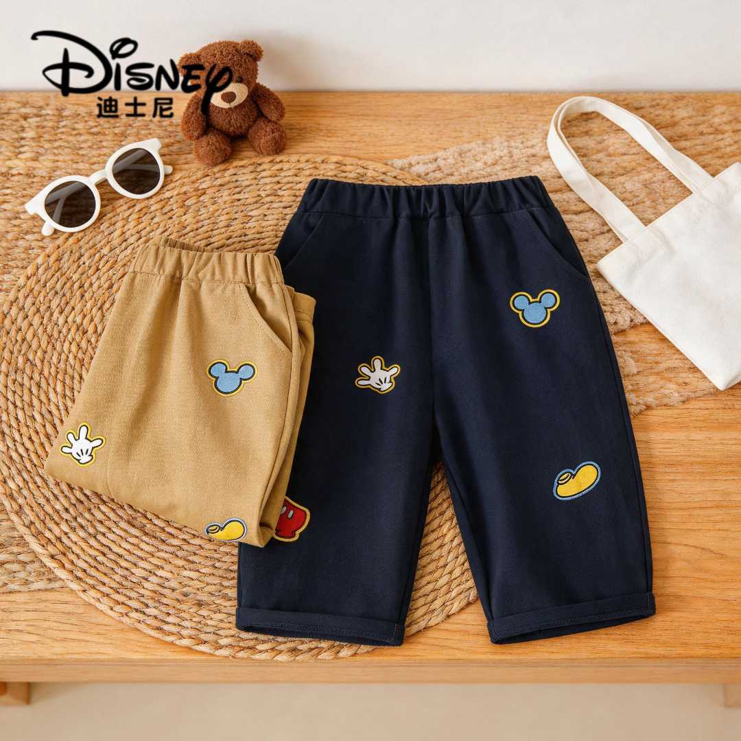 Disney/迪士尼儿童夏季裤子薄款纯棉小童休闲裤韩版时尚儿童裤子