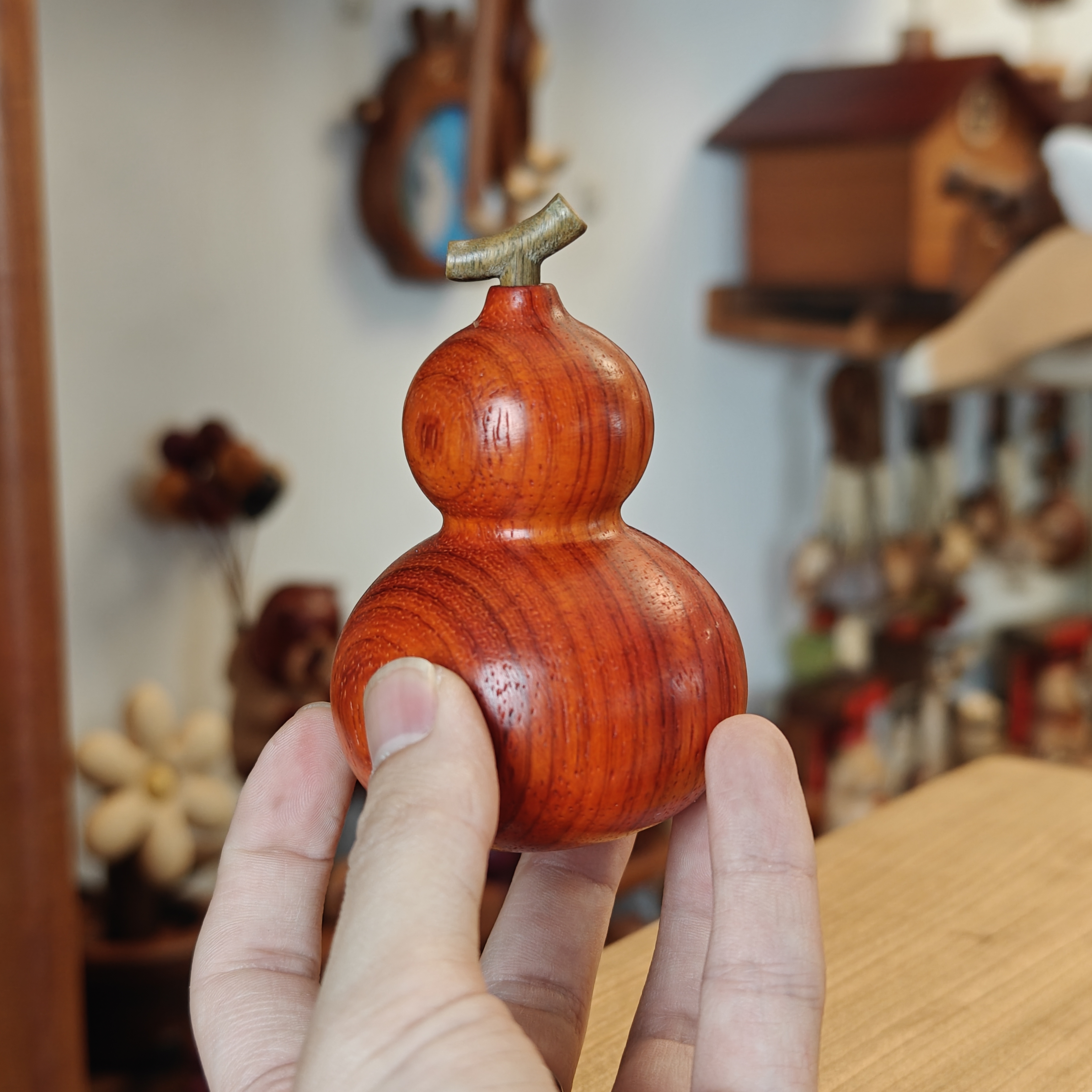 由物喜/红花梨葫芦桌面摆件扩香香薰