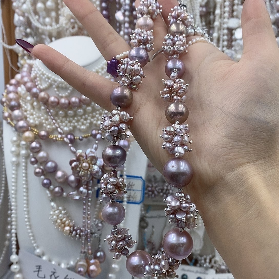 尘***生银S925镶嵌淡水珍珠耳饰