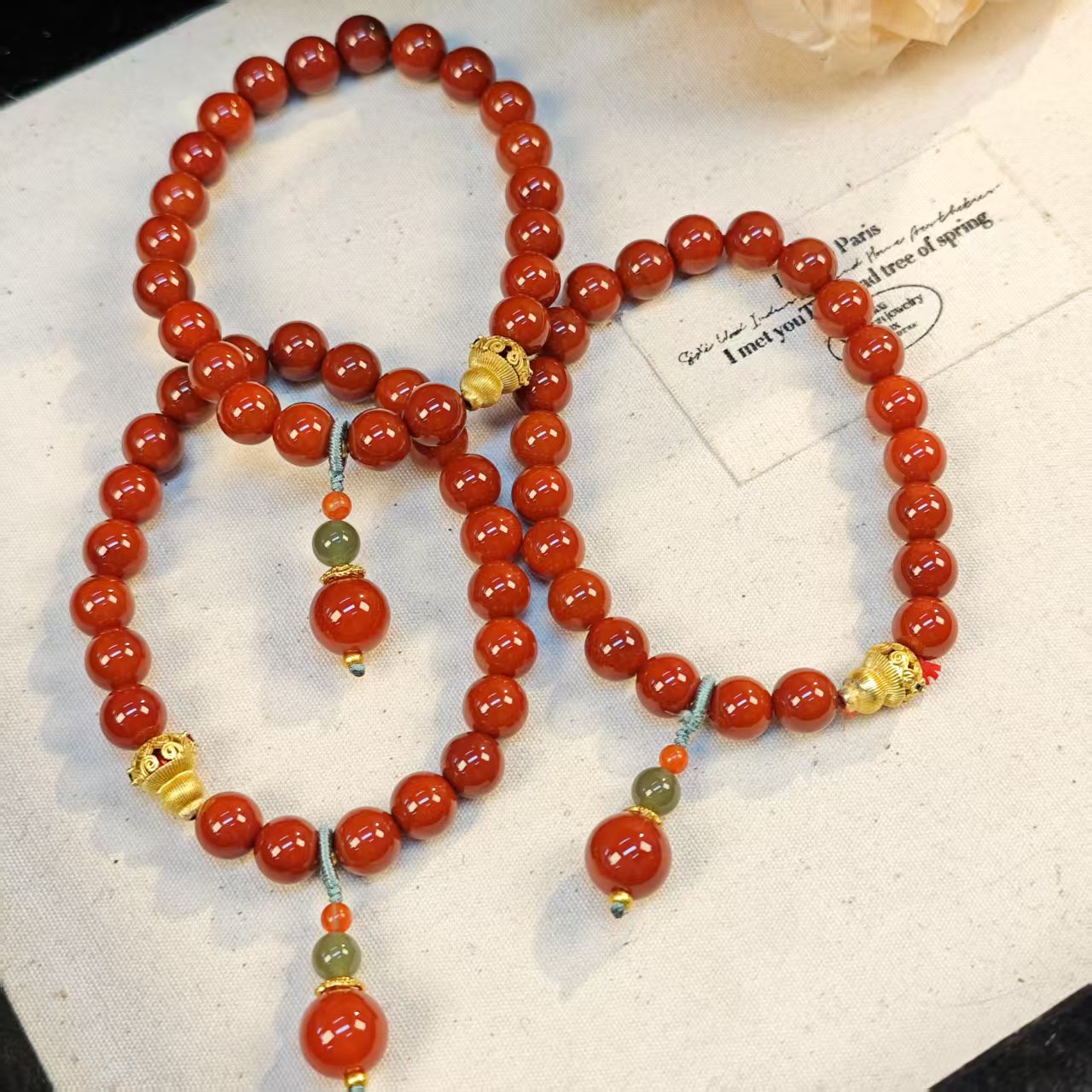 MY66南红玛瑙宝葫芦手链8+