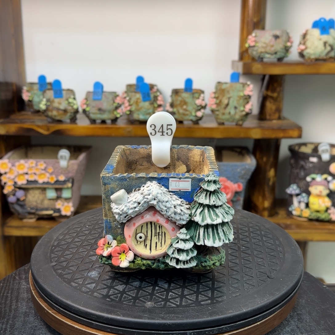 本默花器麦饭石手捏花盆