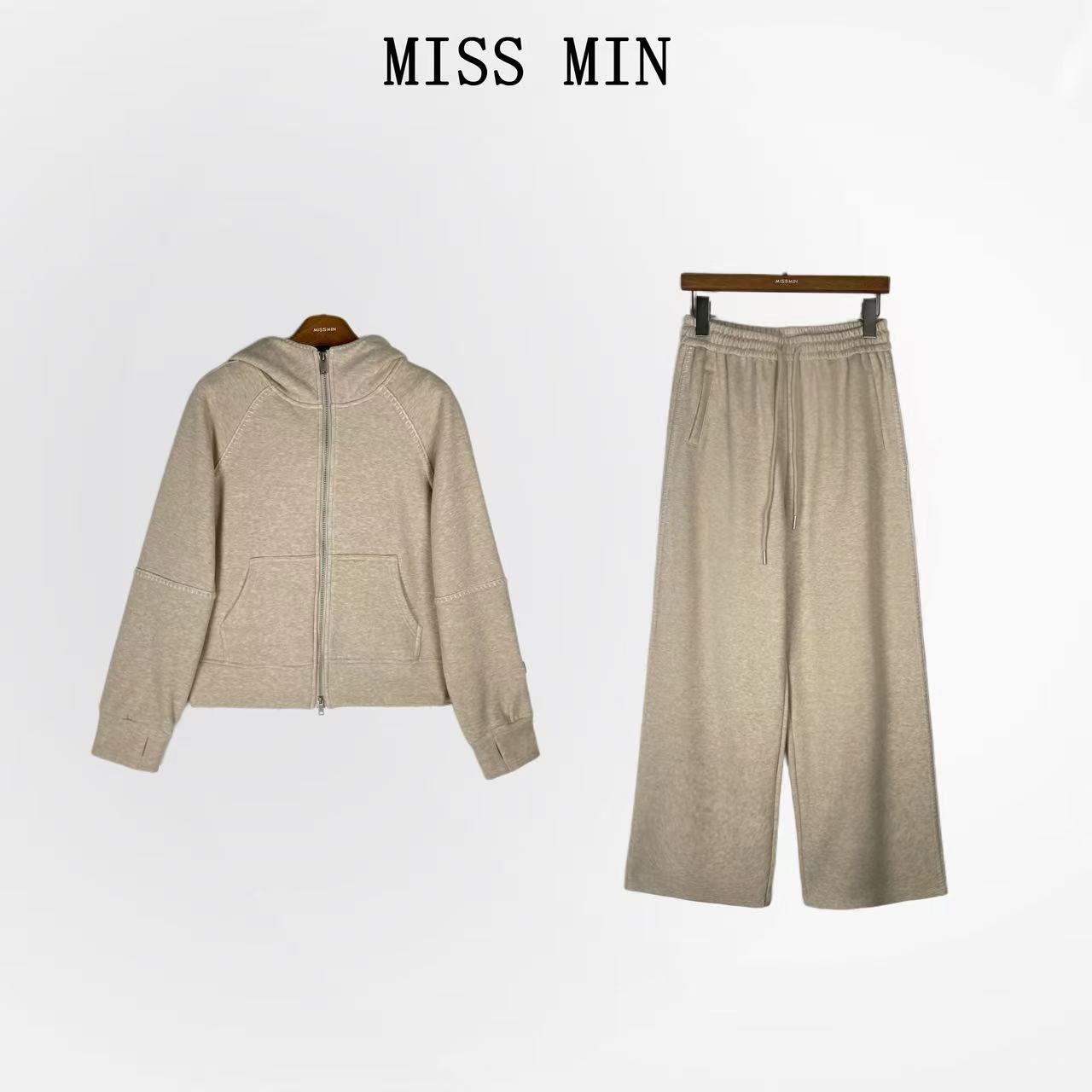 MISS MIN【边界】时尚连帽外套阔腿休闲裤清冷系衣服两件套TZ9805-2