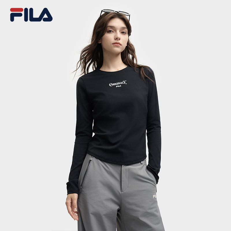 FILA/斐乐女装秋季新款弹力修身显瘦舒适圆领长袖卫衣F11W539205F