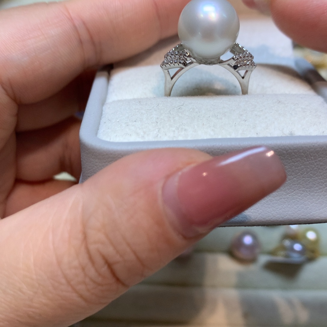 海水珍珠戒指银S925镶嵌