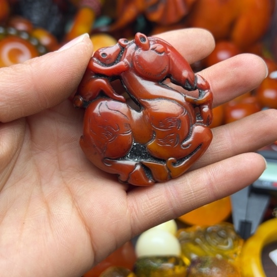 琥珀（花珀）手串未镶嵌蜜蜡