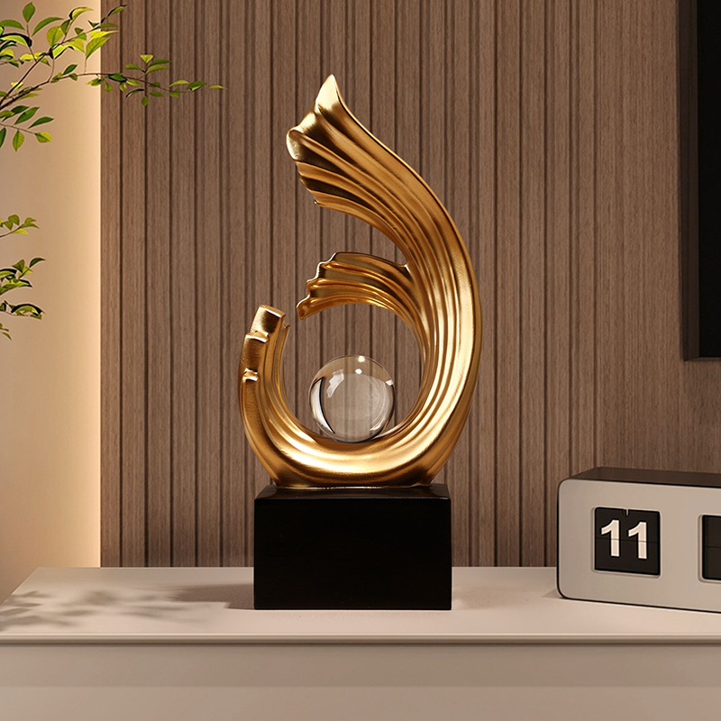 贝汉美风生水起摆件办公室客厅玄关轻奢高档酒柜装饰乔迁新居礼物