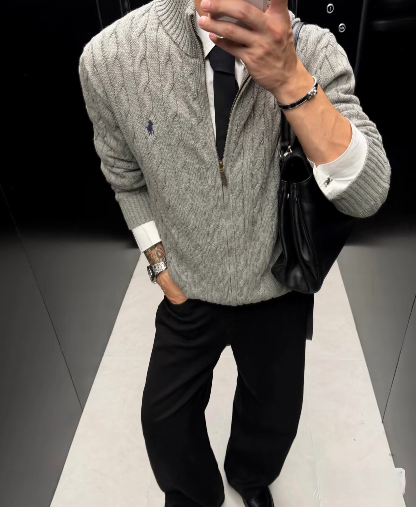 老钱风必备男女同款全拉链针织衫