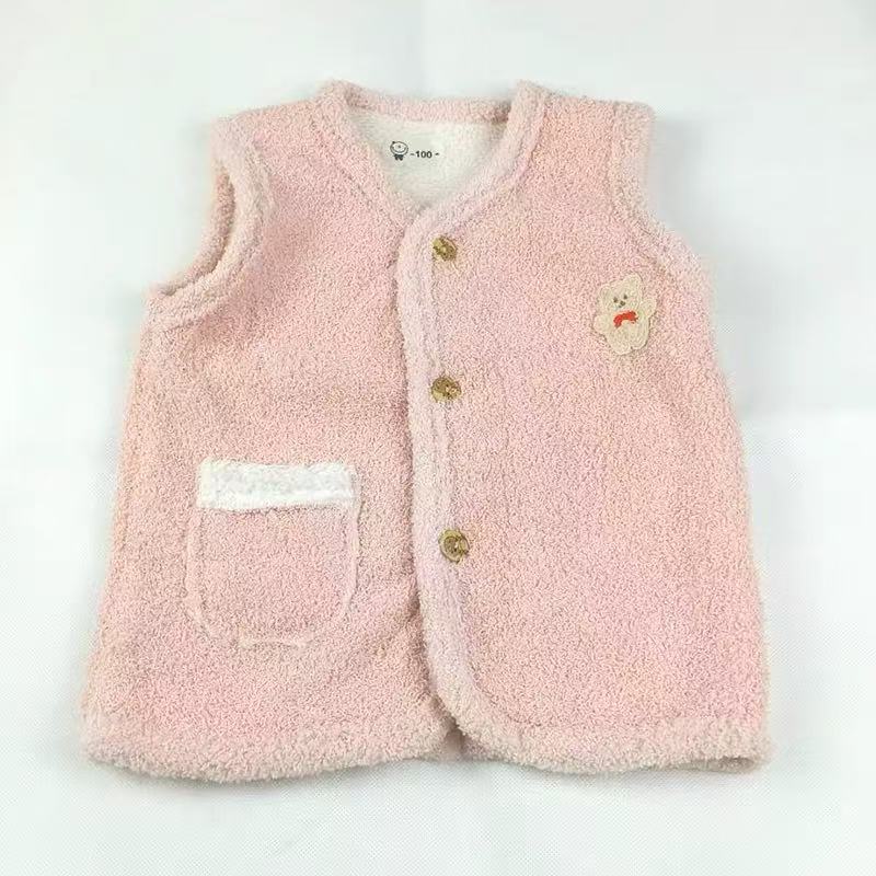 女宝粉色加厚马甲秋冬保暖背心