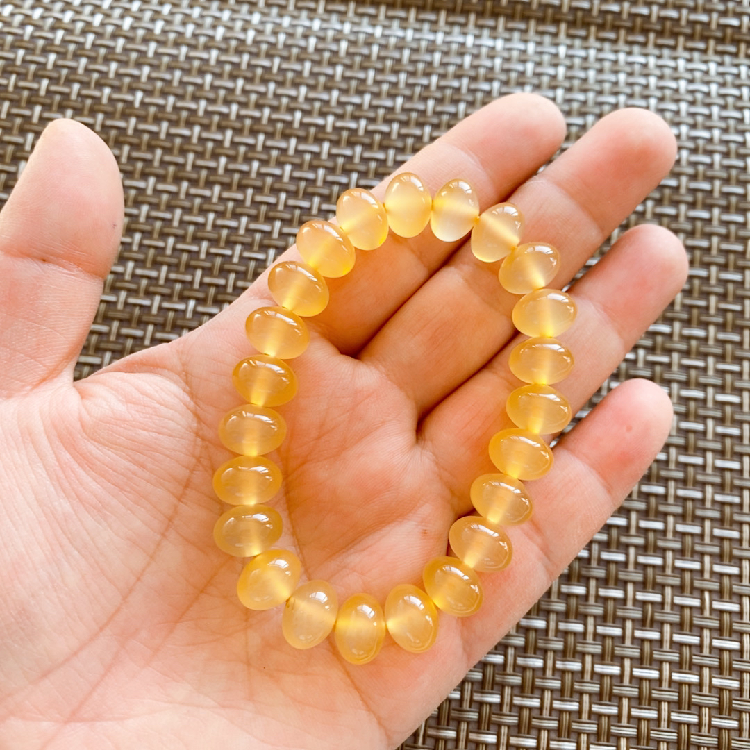 11➕珠径玛瑙金冰算珠手链女士玛瑙香槟金色手链嘎嘎冰透算珠