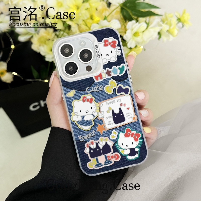 牛仔KT服装设计彩银壳适用于iPhone苹果17手机壳华为oppo小米手机