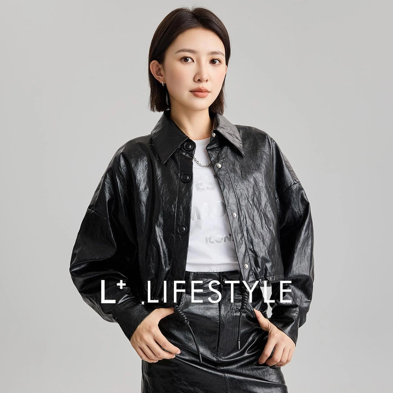【谷邦L+】lifestyle 机车短款皮衣外套 L5155056-6
