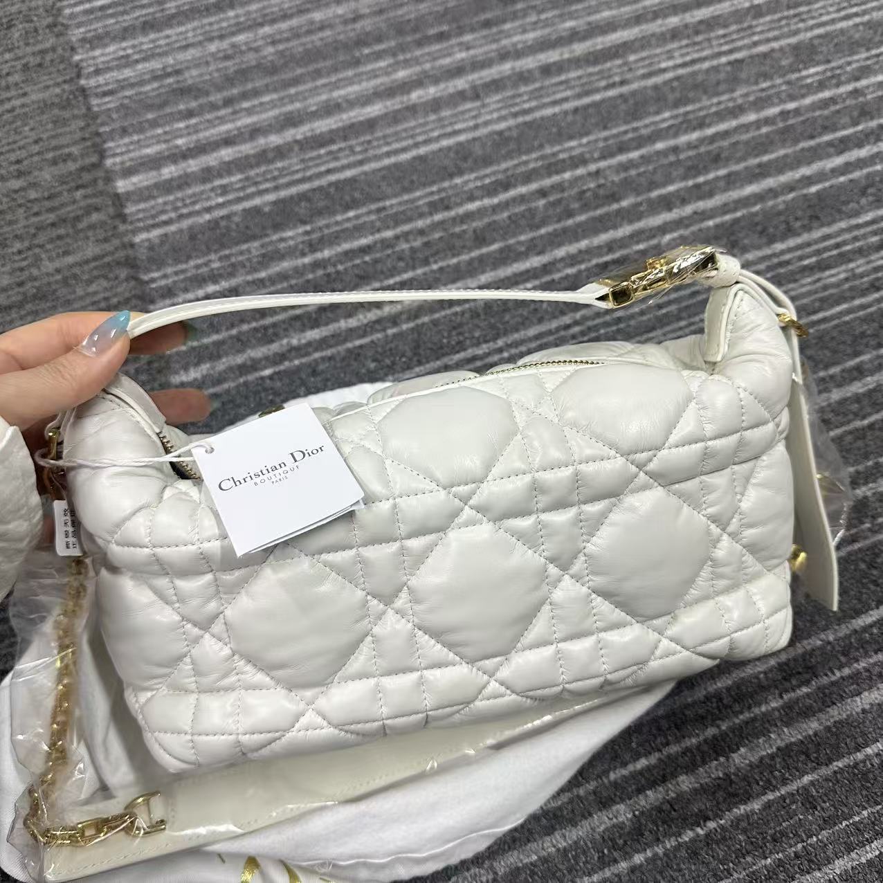 95新 DIOR/迪奥 迪奥白色饭盒02003/二奢包包