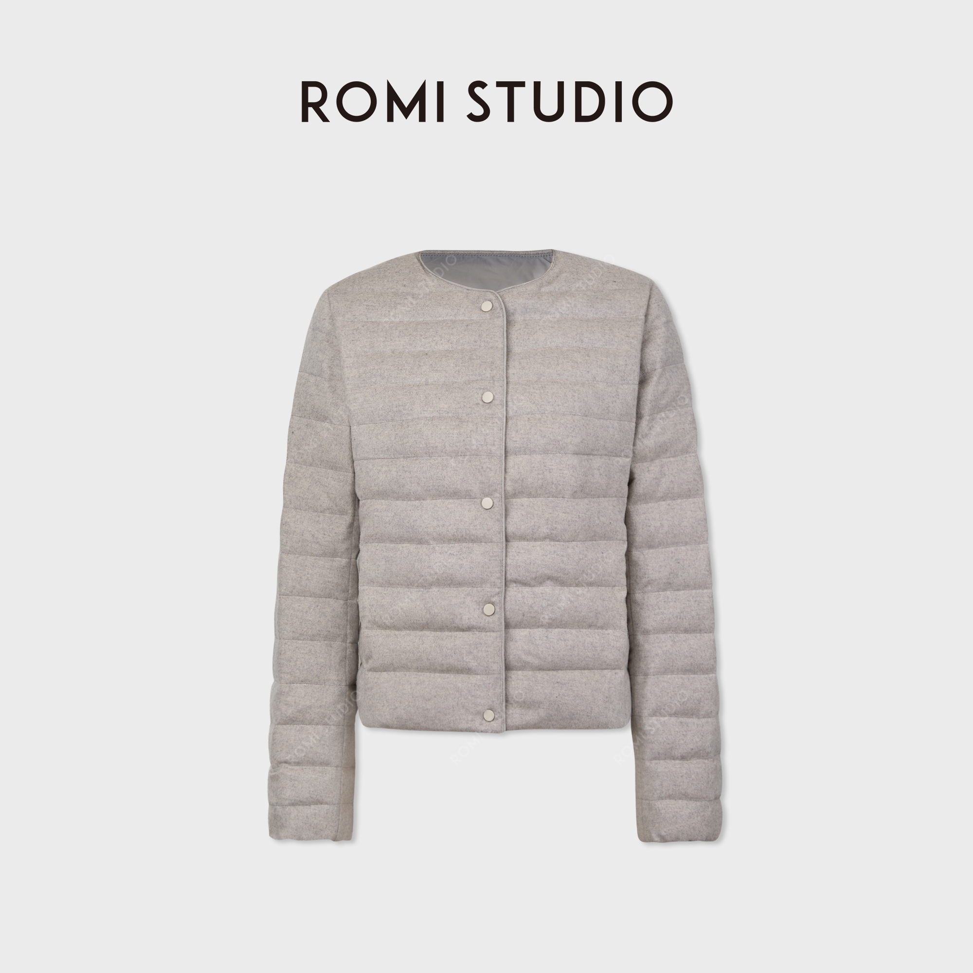 ROMI STUDIO“羊毛羽绒”老钱风90白鹅绒轻盈短款羽绒服RWCWWG6503