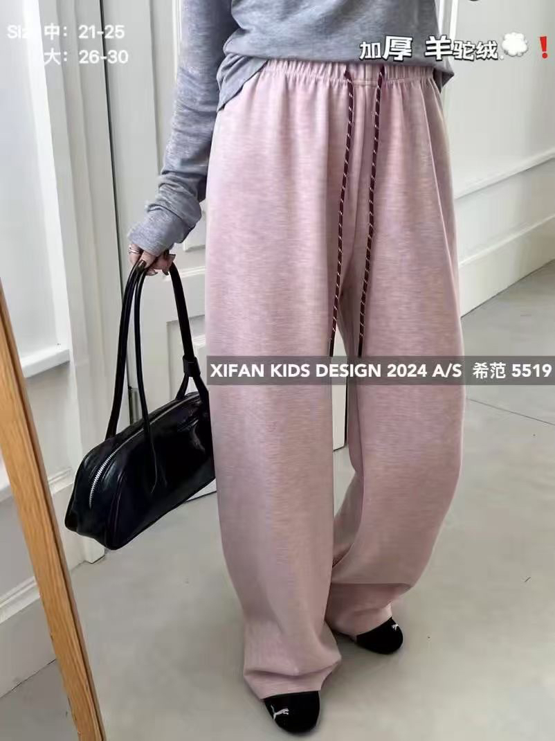 冬季新品儿童 女童糯米绒糯米裤潮流简约