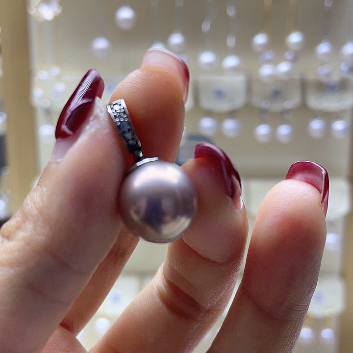 淡水珍珠银S925镶嵌颈饰