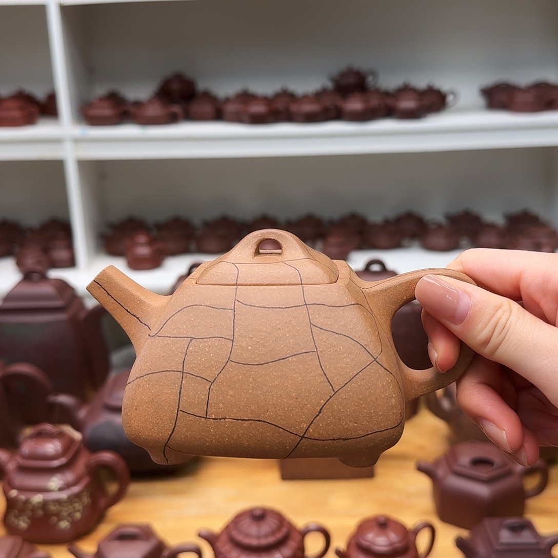 茶壶紫砂冰纹石瓢360cc