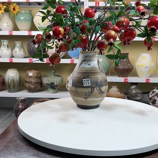 瓶陶瓷花瓶摆件 高27口7。164