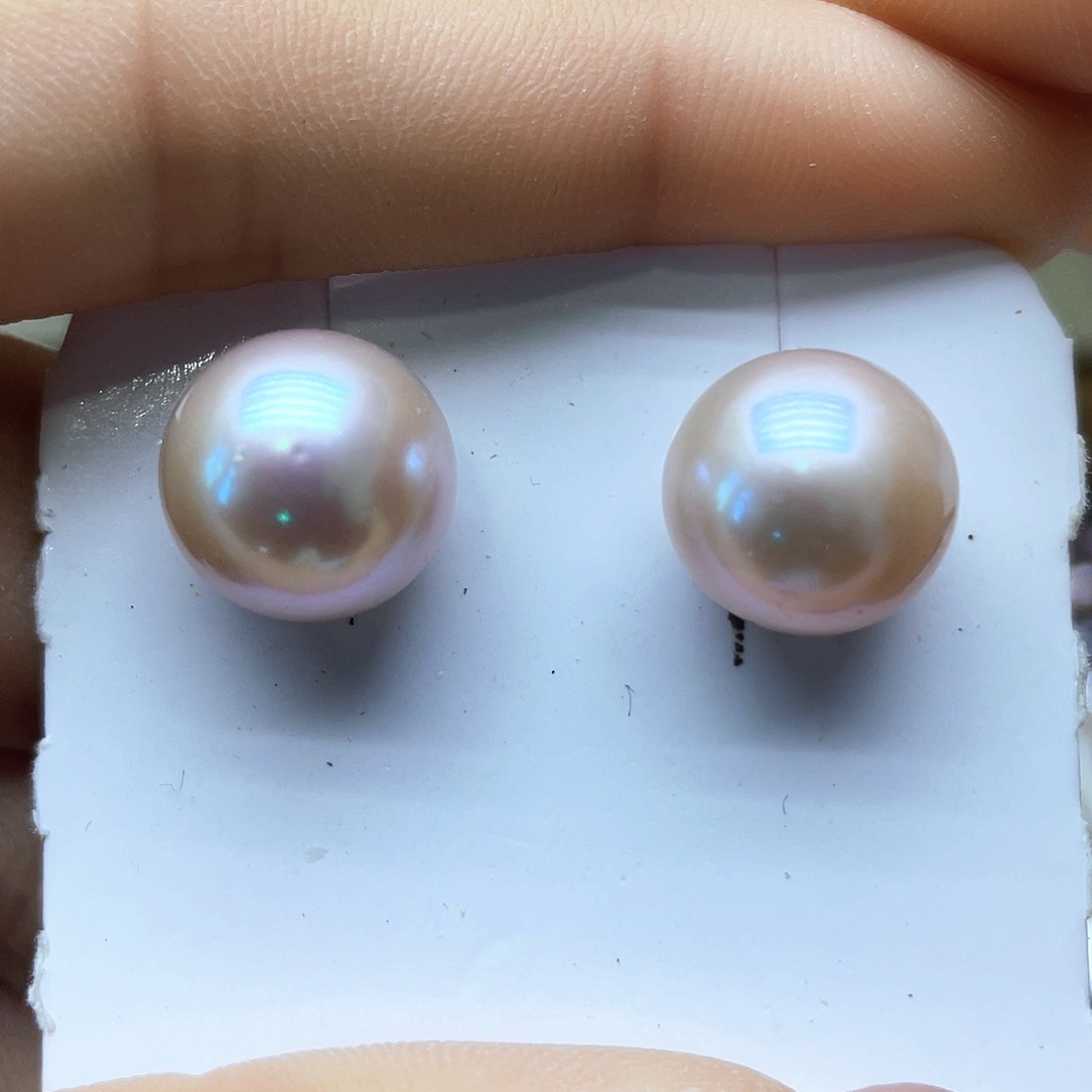 淡水珍珠耳饰银S925镶嵌