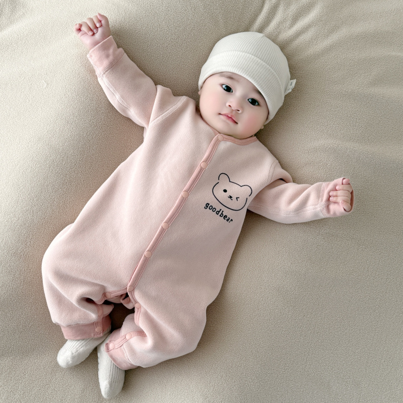 婴儿衣服春秋保暖周岁宝宝服装外出服加绒婴幼儿连体衣哈衣爬服