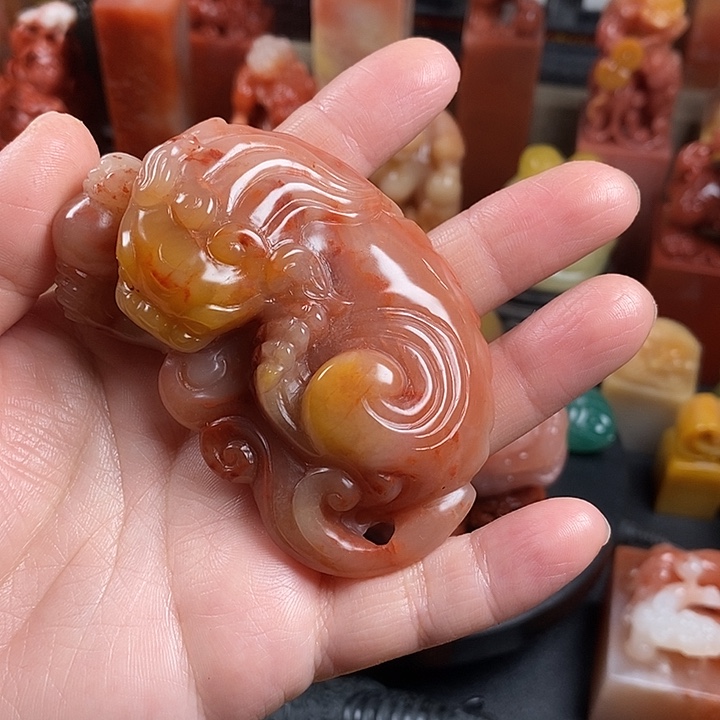 合成树脂老挝石，手把件