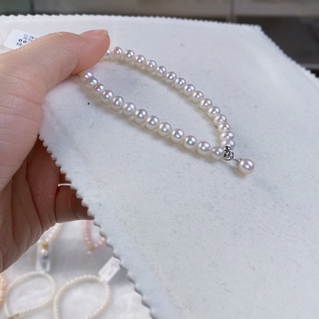 淡水珍珠手绳银S925镶嵌