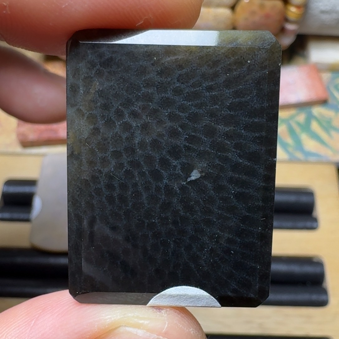 硅化玉手工牌 意境孔雀开屏之熬夜精灵未镶嵌