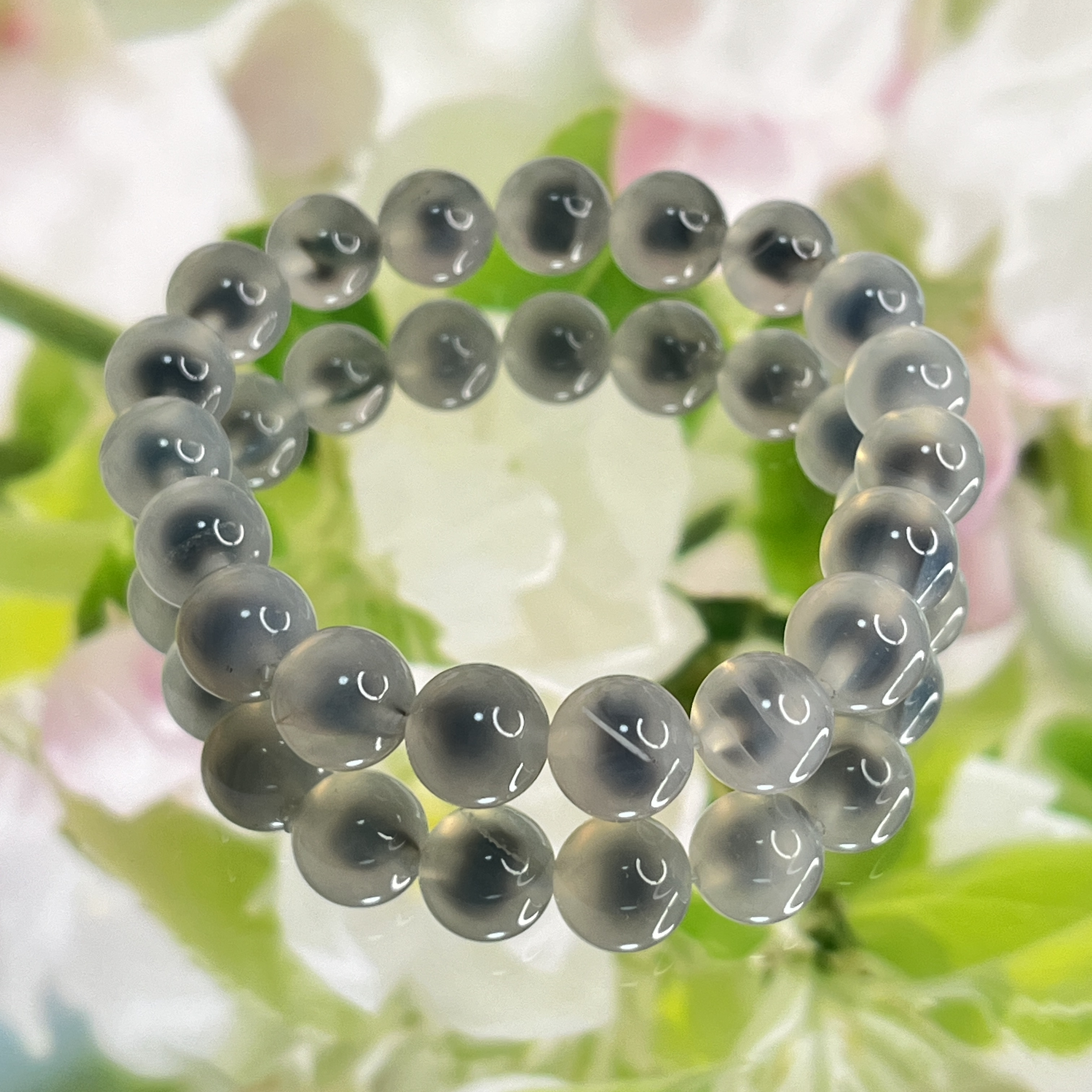 糖心玛瑙单圈手链黑糖心玛瑙泡泡糖鱼子酱单圈手串