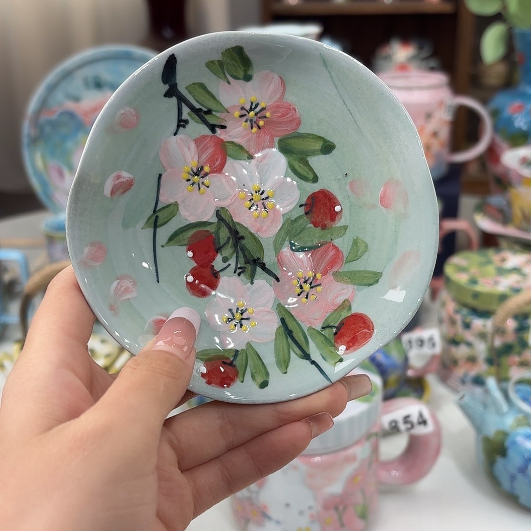 瓷片景德镇手绘高温釉下彩陶瓷茶具