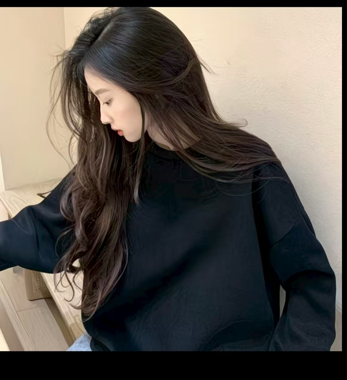 新款卫衣纯色无帽不起球长袖正肩百搭基础款韩版美式正肩休闲