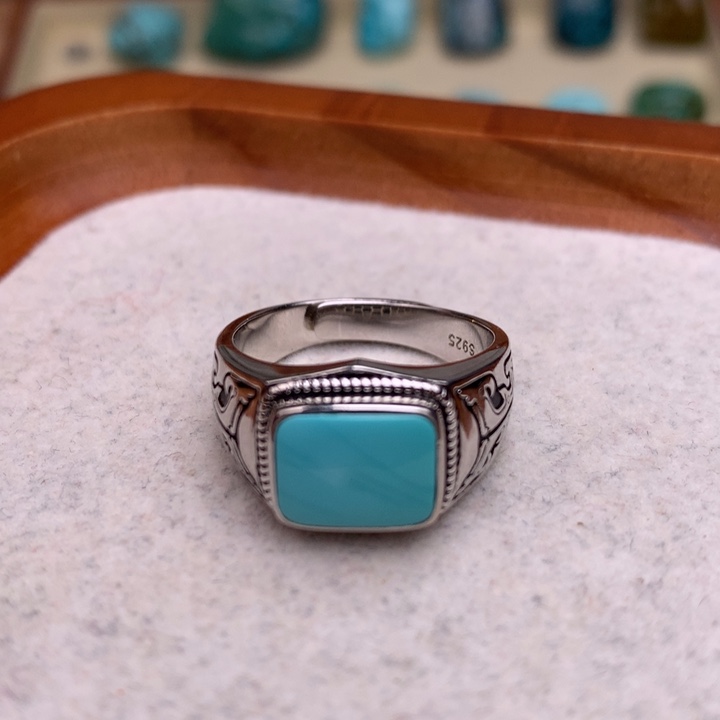 银S925镶嵌绿松石珠宝奇石