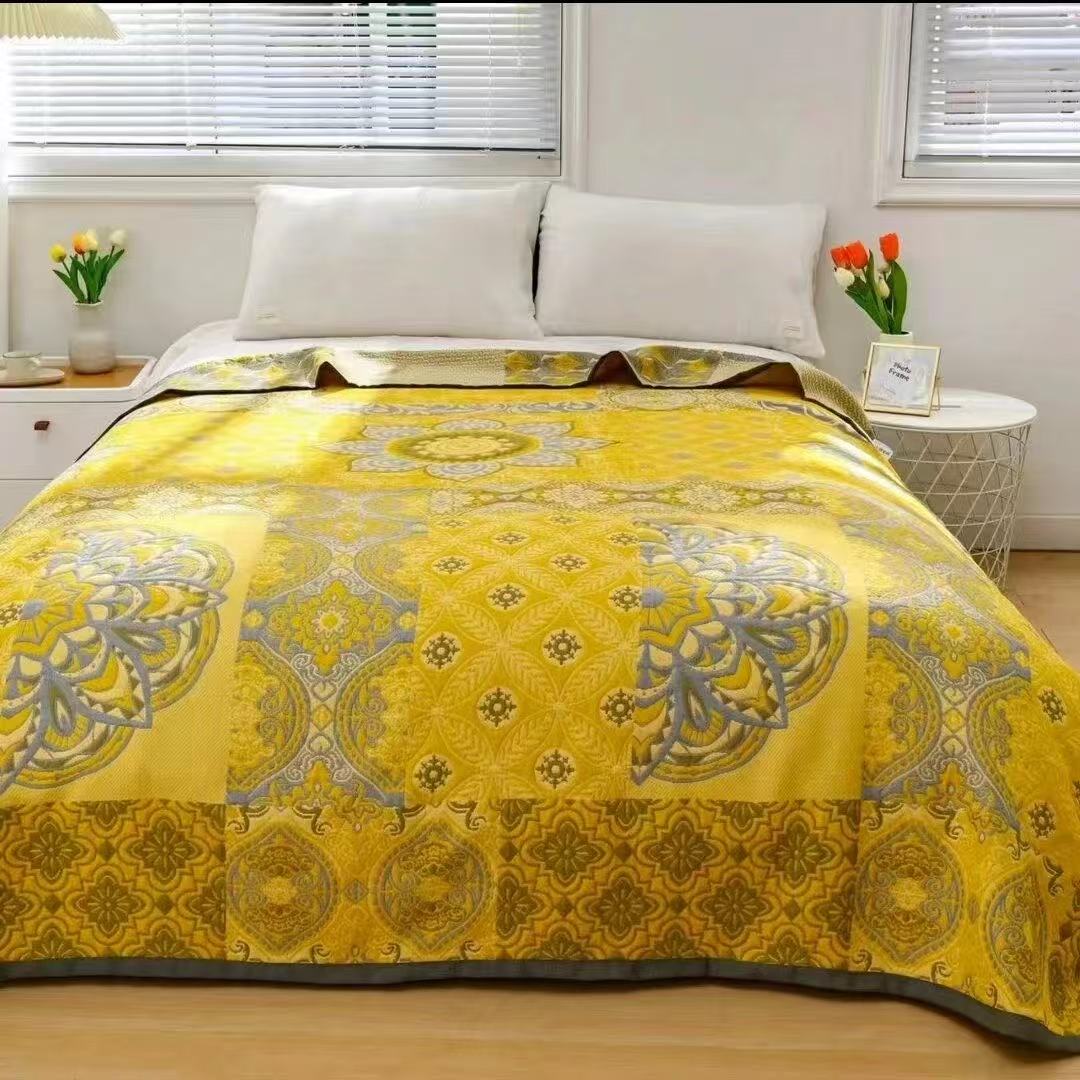 纯棉纱布盖毯--橙色洛克200*230